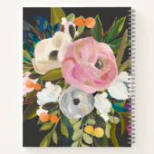 Carnet Botanique Bliss Business | Floral moderne | Noir (Dos)