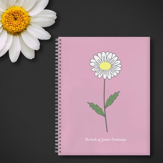 Carnet Botanique Fleur Rose