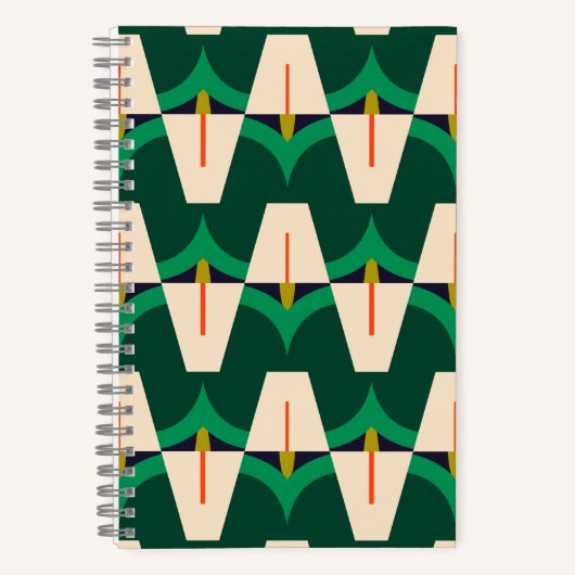 Carnet botanique géométrique moderne Emerald Arc (Recto)