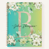Carnet Botanique moderne personnalisée Gradient verdure (Devant)