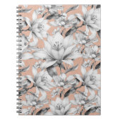 Carnet Botanique noir blanc rose or parties scintillant f (Devant)