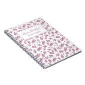 Carnet botanique Rose Dusty personnalisé (Côté Droit)