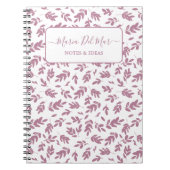 Carnet botanique Rose Dusty personnalisé (Devant)