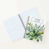 Carnet Botanique Vert Feuille Aquarelle Élégante (Intérieur)
