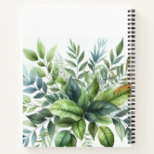 Carnet Botanique Vert Feuille Aquarelle Élégante (Dos)