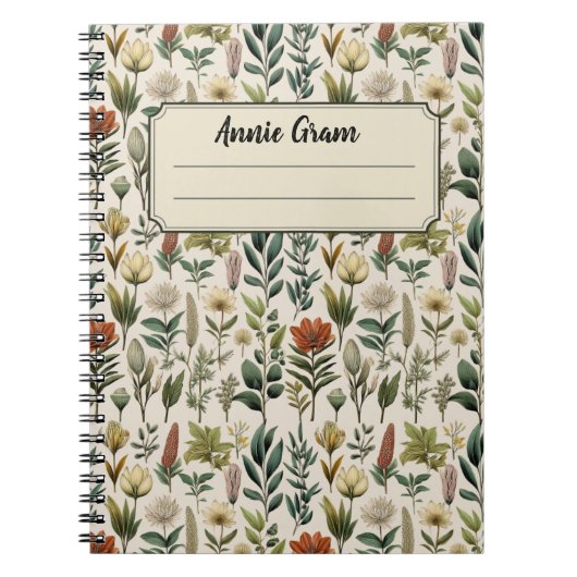 Carnet Botanique Vintage – Fleur Ancienne (Devant)