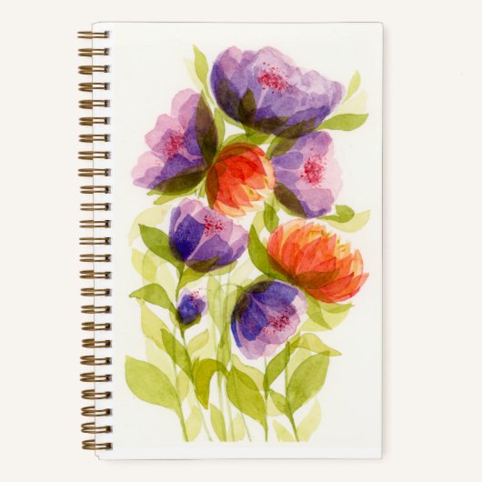 Carnet Botaniques Aquarelle Corail Violet (Recto)