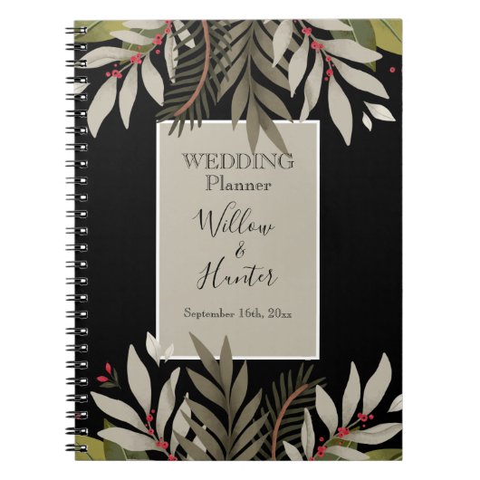Carnet Botaniques mudues sur Wedding planner noir (Devant)