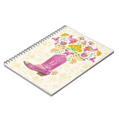 Carnet Botte Cowboy à fleurs rétro, bloc-notes (Côté gauche)