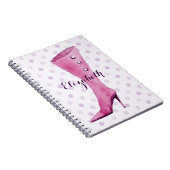 Carnet Botte de talon violet stiletto personnalisée (Côté Droit)