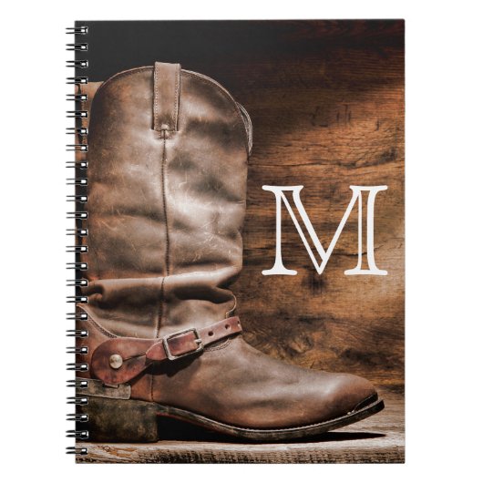 Carnet Botte de vache Boots Spur Coun Monogramme Note ini (Devant)