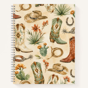 Carnet Bottes de cowboy rustiques de Nashville motif west