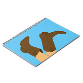 Carnet Bottes de cowboy sur fond bleu clair (Côté gauche)
