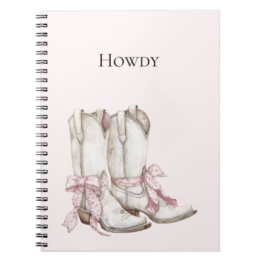 Carnet Bottes de cowgirl roses (Devant)