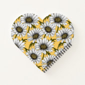Carnet Bouches blanches, fleurs sauvages sur jaune (Dos)