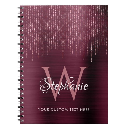 Carnet Boucle d'or Rose Monogram Bourgogne (Devant)