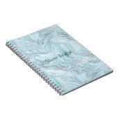 Carnet Boucles de marbre bleu Aqua Silver (Côté Droit)