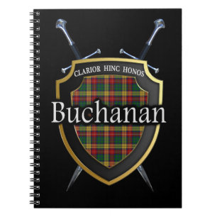 Carnet Bouclier et épées de tartan de Buchanan de clan