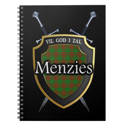 Carnet Bouclier et épées de tartan de Menzies de clan (Devant)