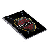 Carnet Bouclier et épées du tartan du clan MacBean (Côté Droit)