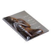 Carnet Bouddha argenté paisible avec la citation sage (Côté Droit)