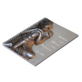 Carnet Bouddha argenté paisible avec la citation sage (Côté gauche)