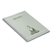 Carnet Bouddha de méditation personnalisé vert olive (Côté Droit)