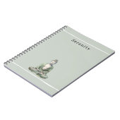 Carnet Bouddha de méditation personnalisé vert olive (Côté gauche)