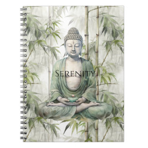 Carnet Bouddha de sérénité en bambou vert
