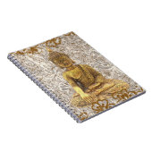 Carnet Bouddha doré fleurs florales dorées (Côté Droit)