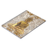 Carnet Bouddha doré fleurs florales dorées (Côté gauche)