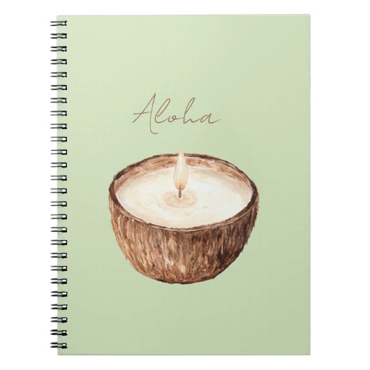Carnet Bougie coco Aloha verte (Devant)