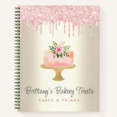 Carnet Boulangerie Gâteau Blush Parties scintillant Rose  (Devant)