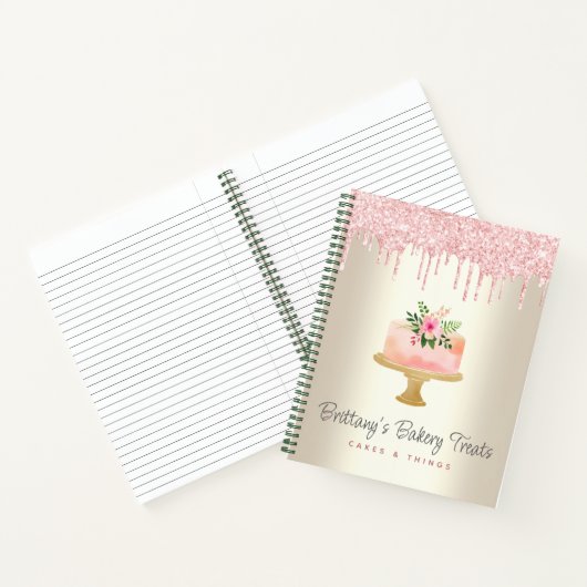 Carnet Boulangerie Gâteau Blush Parties scintillant Rose  (Intérieur)