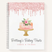 Carnet Boulangerie Gâteau Blush Parties scintillant Rose  (Devant)
