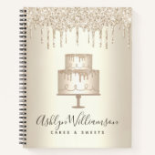 Carnet Boulangerie Gold Cake Dessert Parties scintillant  (Devant)