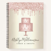 Carnet Boulangerie Pink Cake Dessert Parties scintillant  (Devant)