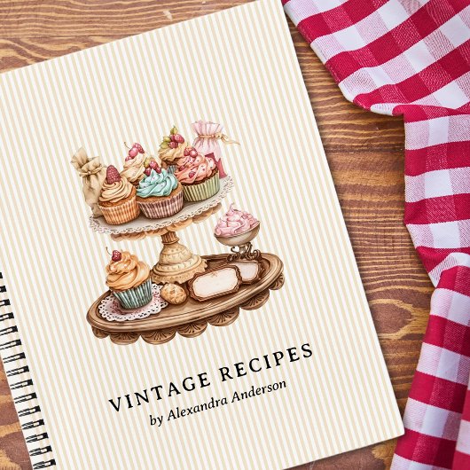 Carnet Boulangerie rétro vintage Cupcakes