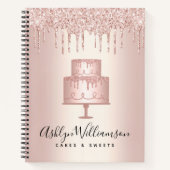 Carnet Boulangerie Rose de gâteau Parties scintillant d'o (Devant)