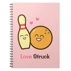 Carnet Boule de bowling et quille amusants et amoureux