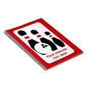 Carnet Boule de quilles et épingles rouge et noir (Côté Droit)