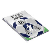 Carnet Boule de soccer bleu foncé et blanc (Côté Droit)