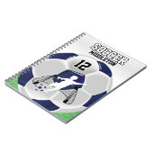 Carnet Boule de soccer bleu foncé et blanc (Côté gauche)