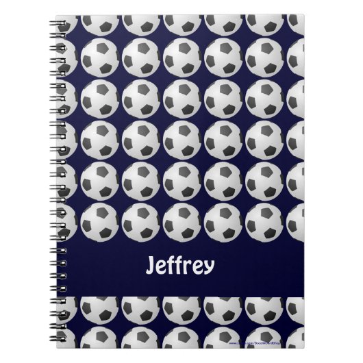 Carnet Boule de soccer Nom personnalisé Spiral (Devant)