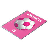 Carnet Boule de soccer rose Personnaliser (Côté gauche)