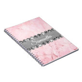 Carnet Boule diamant en marbre rose (Côté Droit)