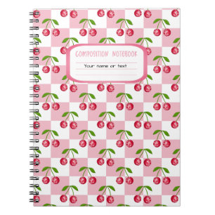 Carnet Boule Disco Cerise Motif à Carreaux Nom Personnali