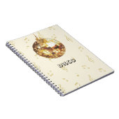 Carnet Boule disco dorée notes pailletées (Côté Droit)