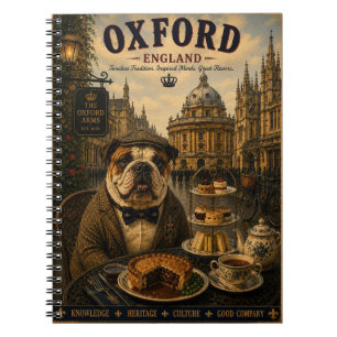 Carnet Bouledogue anglais à Oxford Art de voyage vintage