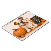Carnet Bouledogue Anglais Citrouille (Côté gauche)